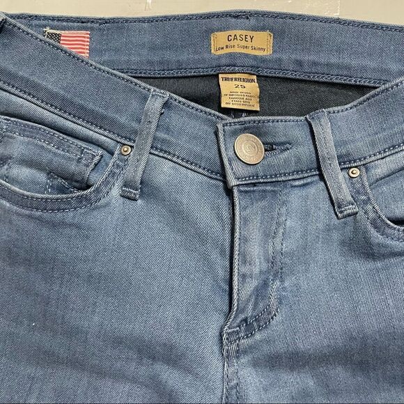 True Religion Casey Low Rise Skinny Ombre Jeans Size 25 - Picture 10 of 11